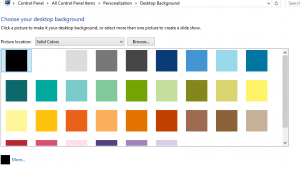 Desktop - background colour palette