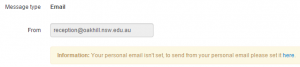 Sentral email missing My Email Address