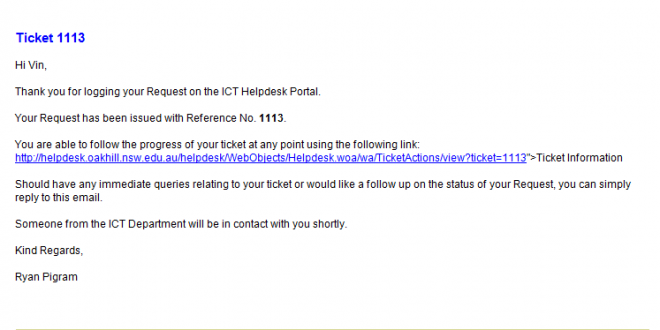 HelpDesk – Ticket Confirmation | INSIGHT ICT Knowledge Base | Oakhill ...