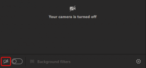 Select camera icon to turn camera on